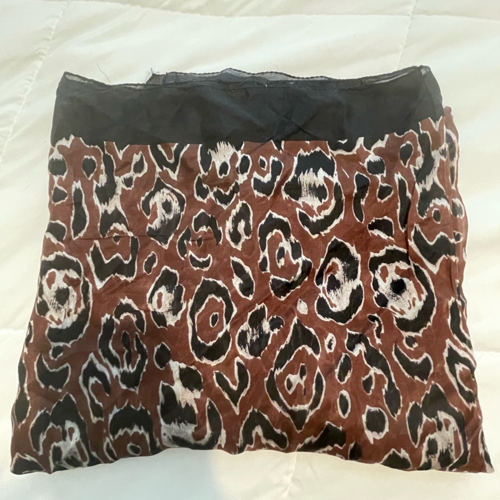 Chan Luu Cocoa Leopard Print Silk Scarf